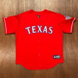 Texas Rangers Authentic Majestic 2010 World Series Josh Hamilton #32 Red